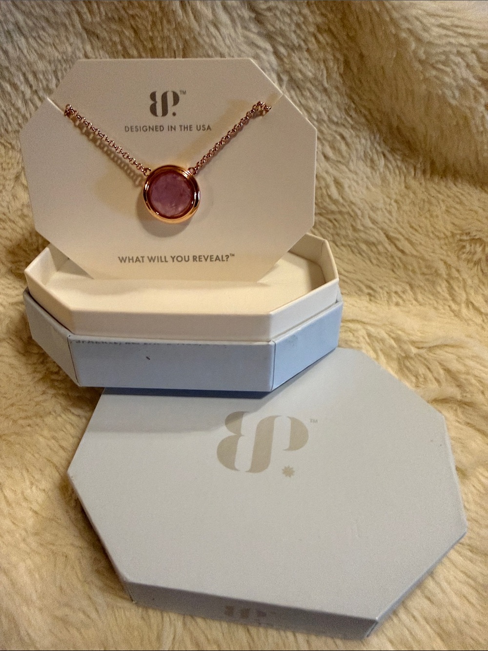 Lab Created Purple Kunzite on Rose Gold Necklace